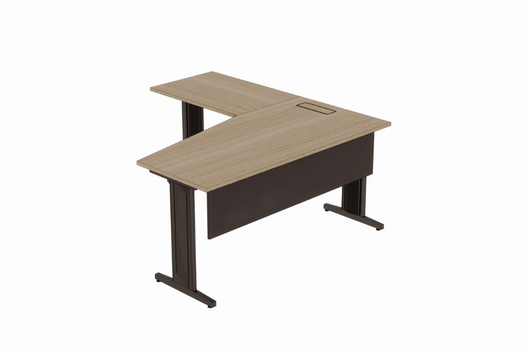 Mesa de escritório em L grau com pé metálico Versatile